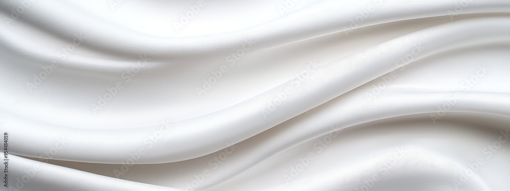 Naklejka premium A tight shot of a white fabric featuring a wavy pattern at its upper and lower edges