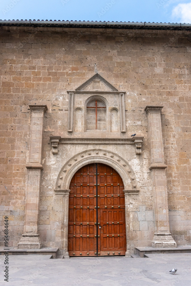 old wooden door in a church Andahuaylas Perú old wooden door in a church Andahuaylas Perú