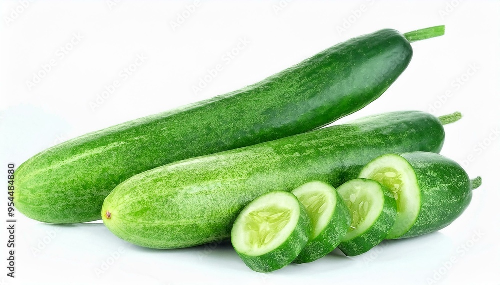 Fresh green Cucumber Isolated on white background Fresh green Cucumber Isolated on white background