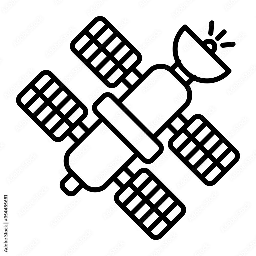 Space Station .line icon Space Station .line icon