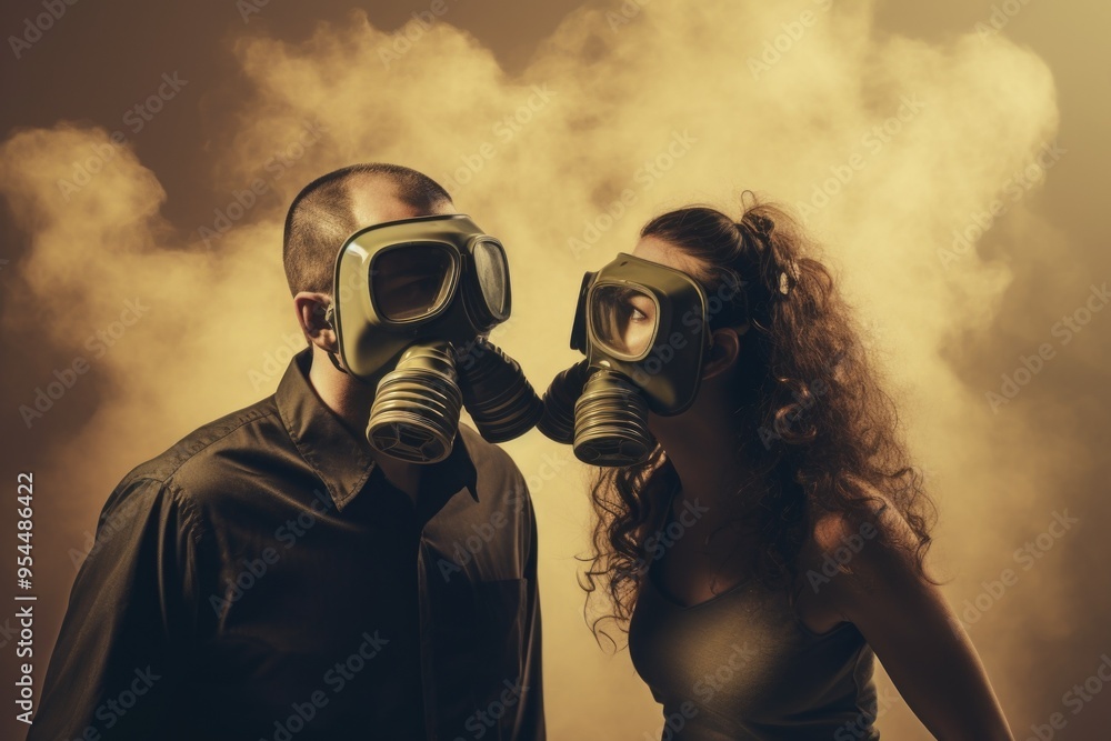 Generative AI of Couple in Gas Masks Facing Each Other: Artistic Take on Toxic Relationships, Environmental Hazards, and Surreal Romantic Imagery Generative AI of Couple in Gas Masks Facing Each Other: Artistic Take on Toxic Relationships, Environmental Hazards, and Surreal Romantic Imagery