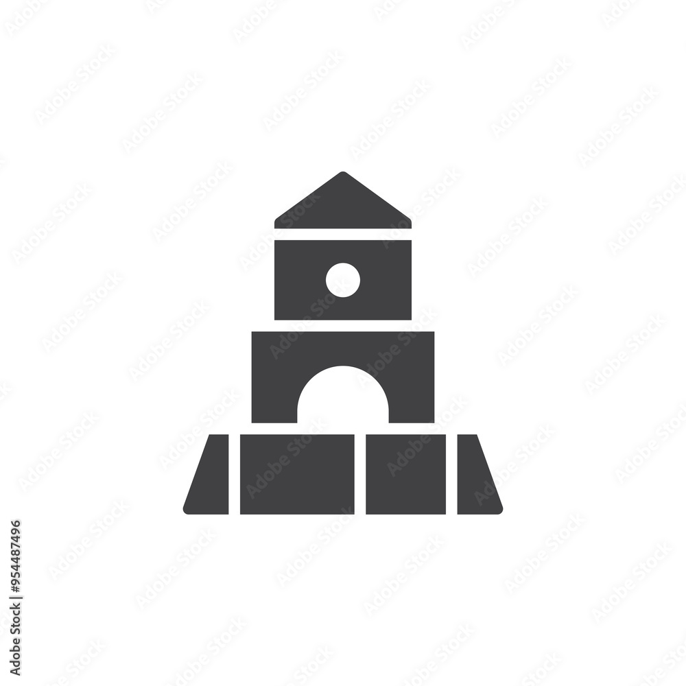 Building bricks toy vector icon Building bricks toy vector icon