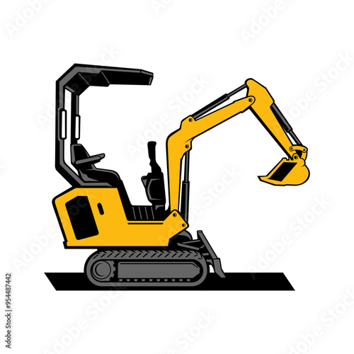 Wallpaper Mural Mini Exavator , logo vector image . Torontodigital.ca