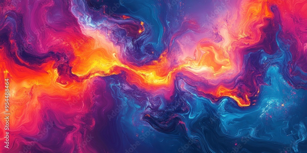 Abstract Swirling Paint in Vibrant Hues Abstract Swirling Paint in Vibrant Hues