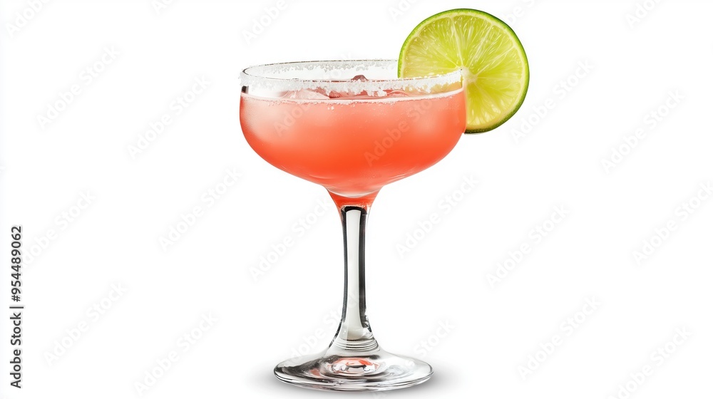 cosmopolitan cocktail with slice of lime on white background cosmopolitan cocktail with slice of lime on white background