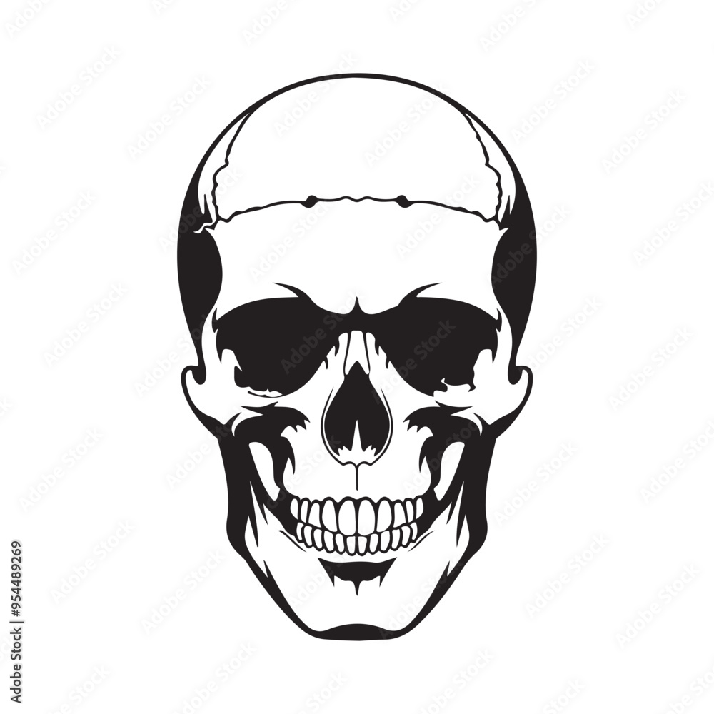 Obraz premium Skull head vector art illustration