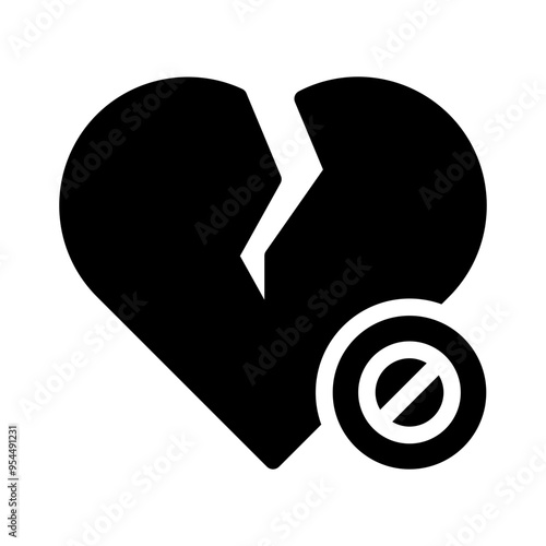 heartbreak glyph icon