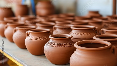 Room Full of Intricately Designed Ancient Indian Clay Pots