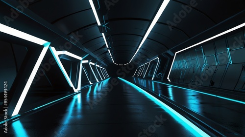 subway station  futuristic looks triangle tunnel octane