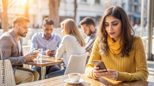 middle eastern woman siting in a restaurant