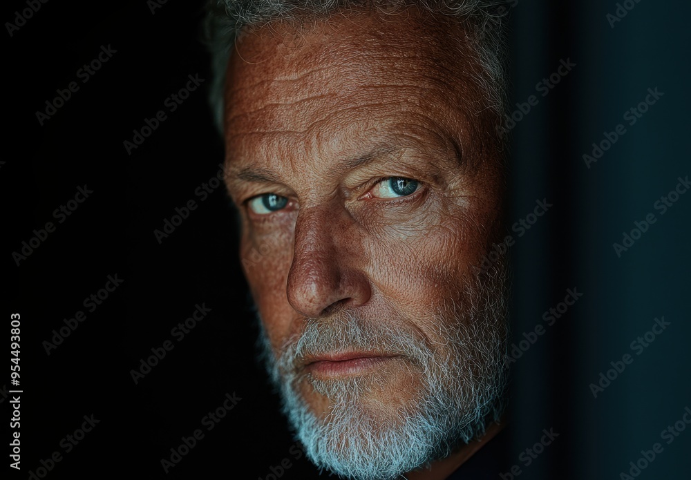 Mature man with piercing blue eyes and gray beard Mature man with piercing blue eyes and gray beard