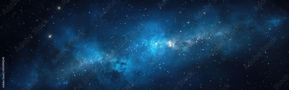 Fototapeta premium Stars and Milky Way shine in the night sky illustrated in a 3D cartoon rendering