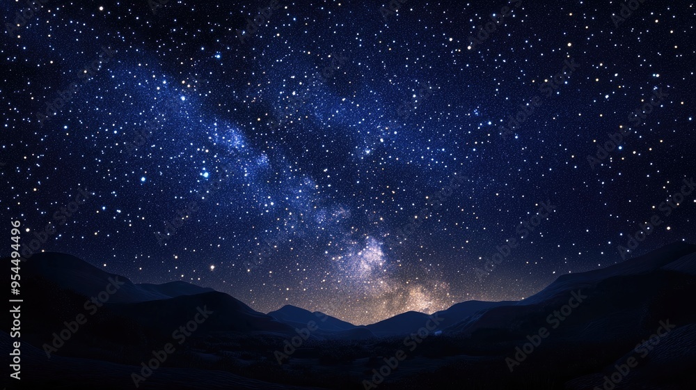 Stars and Milky Way in a night sky depicted through 3D cartoon rendering Stars and Milky Way in a night sky depicted through 3D cartoon rendering