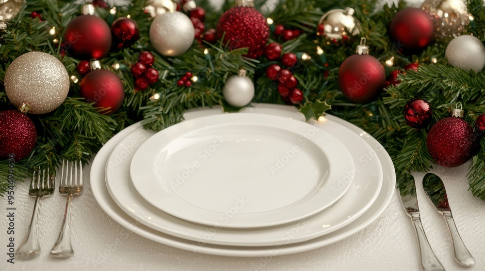 christmas table setting with decorations christmas table setting with decorations