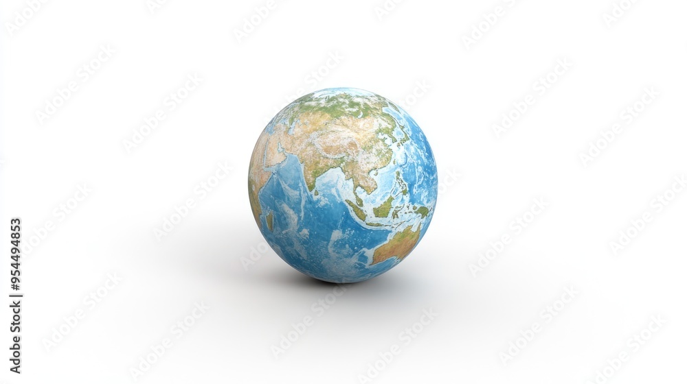 Isolated on a white background a 3D cartoon rendering of a globe Isolated on a white background a 3D cartoon rendering of a globe