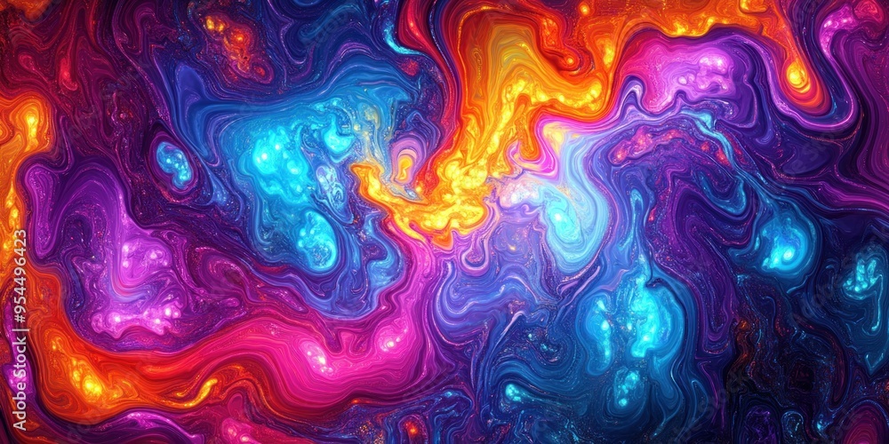 Fototapeta premium Abstract Swirling Pattern of Vibrant Colors