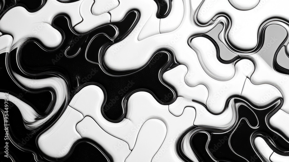 Monochrome abstract puzzle design Monochrome abstract puzzle design