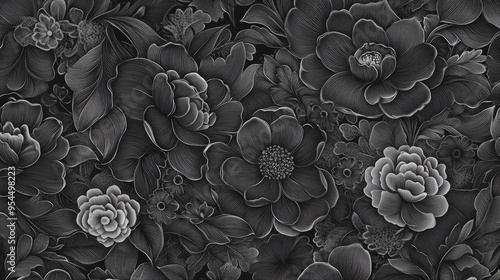 Wallpaper Mural Monochrome pattern suitable for backgrounds and designYong Tu Torontodigital.ca