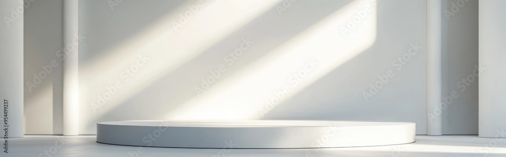 Display pedestal design platform vacant product showcase white space with side lighting 3D visualization Display pedestal design platform vacant product showcase white space with side lighting 3D visualization