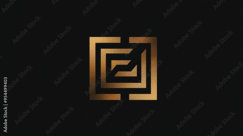 Obraz premium Elegant rectangular and square abstract geometric logo design concept featuring letter combinations