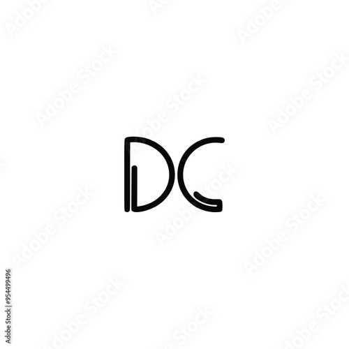 DC monogram logo design letter text name symbol monochrome logotype alphabet character simple logo