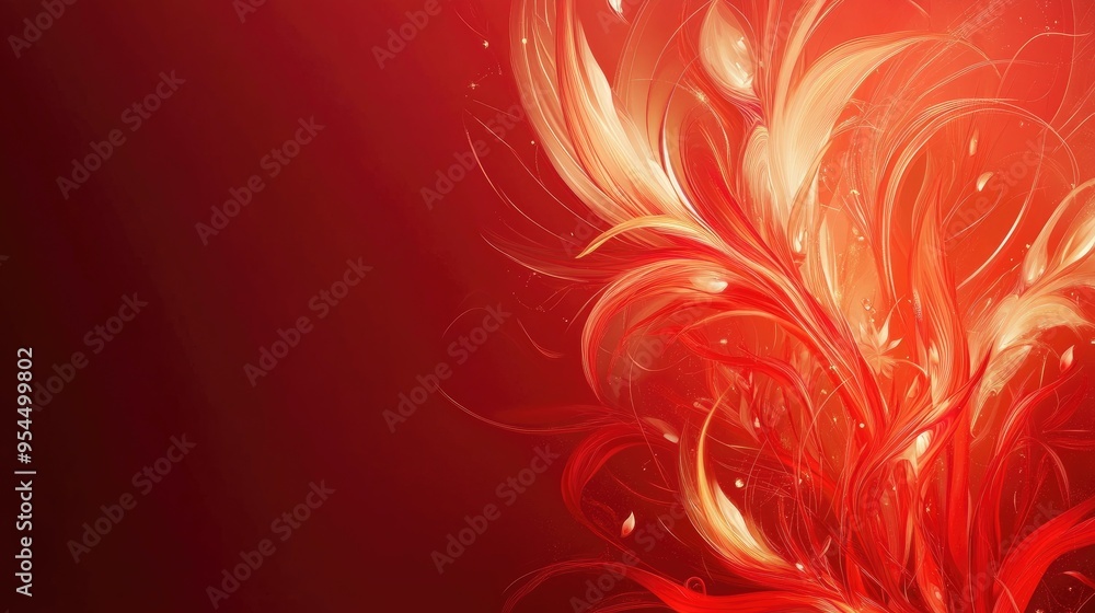 Red abstract design template for a card or banner with an artistic background Red abstract design template for a card or banner with an artistic background