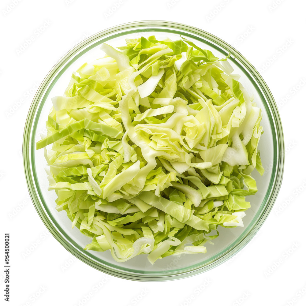Sliced cabbage filled in bowl on isolated transparent background Sliced cabbage filled in bowl on isolated transparent background