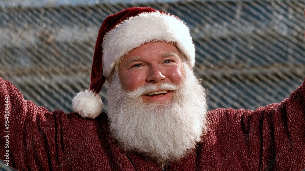 smiling santa claus in red suit and white beard smiling santa claus in red suit and white beard
