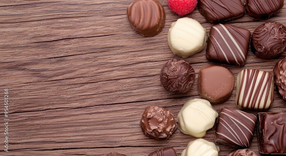 Assortment of delicious chocolate candies Assortment of delicious chocolate candies