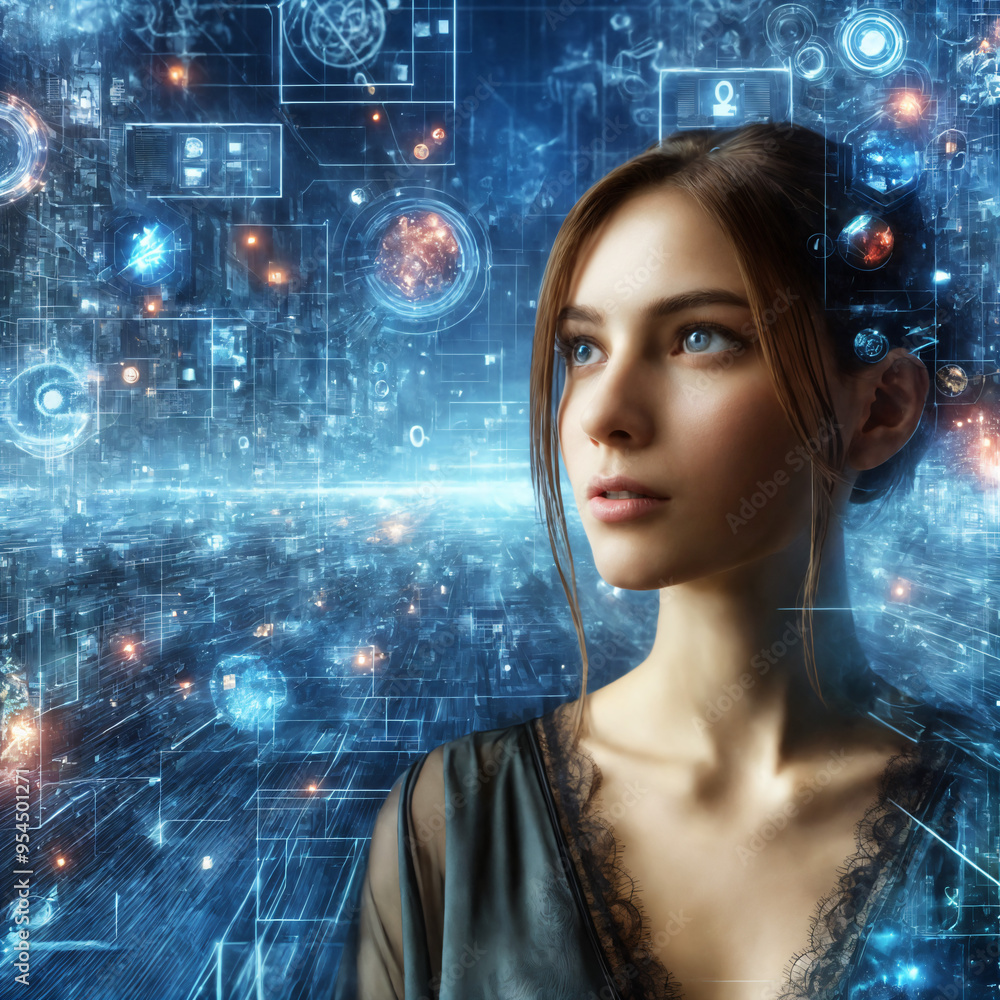 Girl in a Digital Environment Girl in a Digital Environment