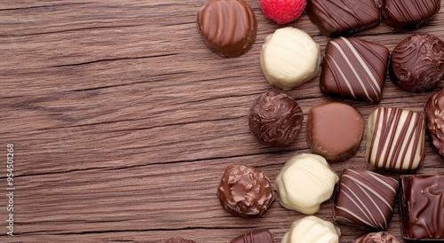 Assortment of delicious chocolate candies