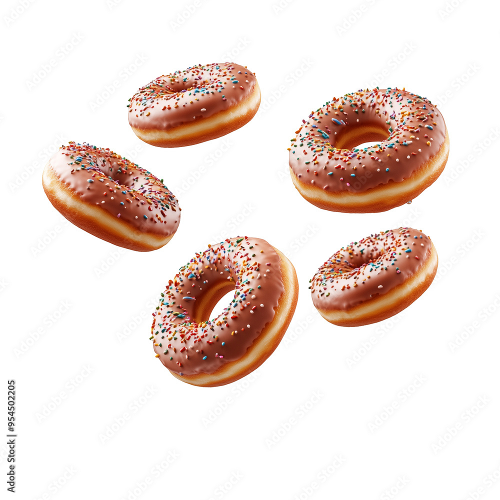 Flying delicious donuts isolated. Flying delicious donuts isolated.