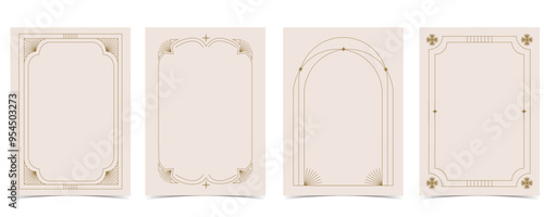 Vintage deco frame. Abstract decoration template for a4 vertical design