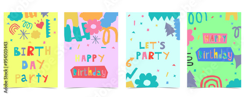 shape paper cut out background with colorful.illustration vector for a4 vertical kid design