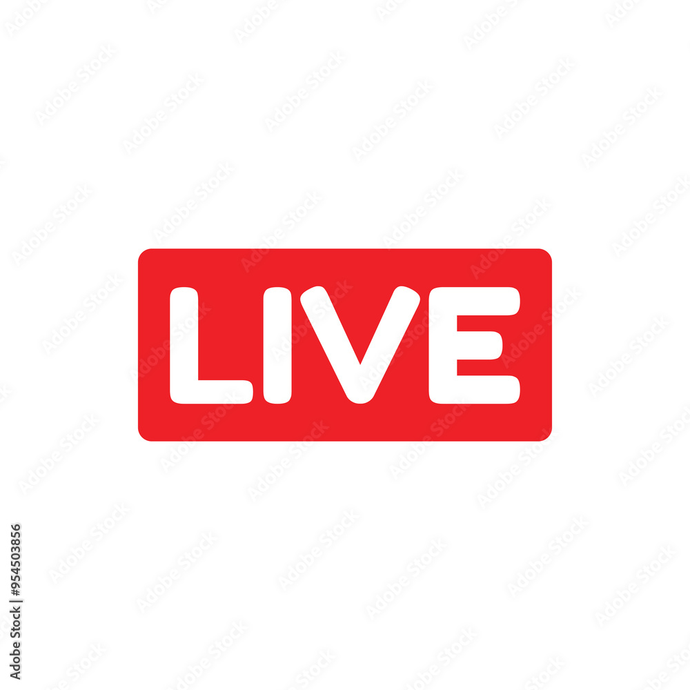 Live Stream icon, website online video live stream red symbol. Button of Live Streaming video, simple Live broadcast emblem color vector illustration. Live Stream icon, website online video live stream red symbol. Button of Live Streaming video, simple Live broadcast emblem color vector illustration.