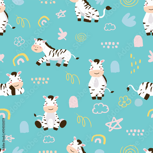cute zebra seamless pattern for tile,fabric kid design