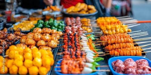 Chiang Mai Street Food with Grilled Dishes and Skewers