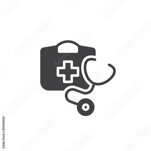 Medical toy kit vector icon