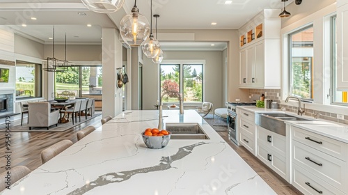 Countertops: Essential kitchen surfaces for food prep and cooking, made from materials like granite, quartz, or laminate, offering both functionality and style.
 photo