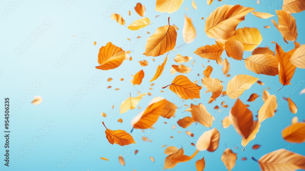 Whirling 3D Autumn Leaves: Vibrant Seasonal Illustration Whirling 3D Autumn Leaves: Vibrant Seasonal Illustration