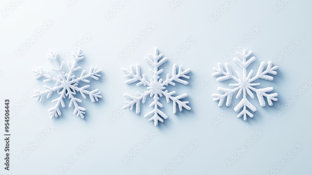 Crystal Clear Winter Wonderland - Snowflakes and Icicles 3D Elements on Clean Background for Seasonal Design Concepts Crystal Clear Winter Wonderland - Snowflakes and Icicles 3D Elements on Clean Background for Seasonal Design Concepts
