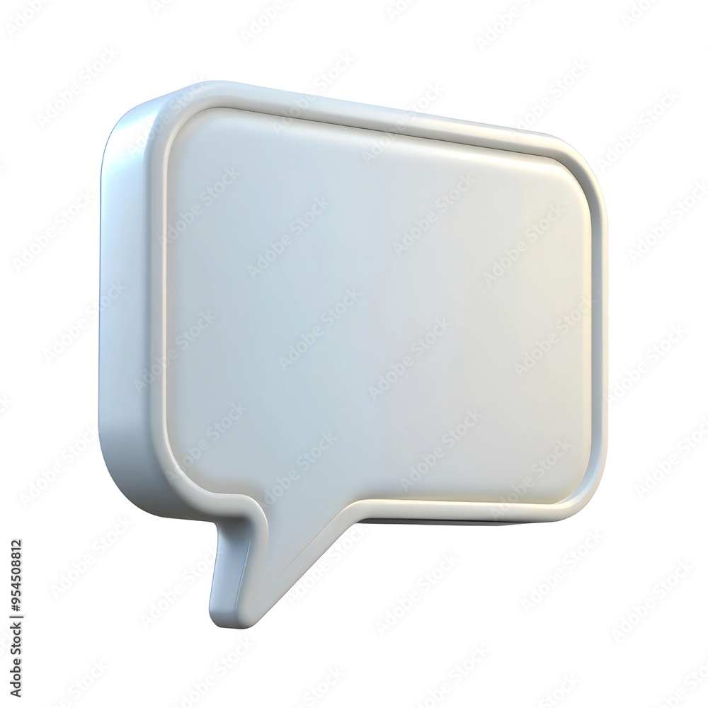 Fototapeta premium minimalistic 3d dialog cloud on white background