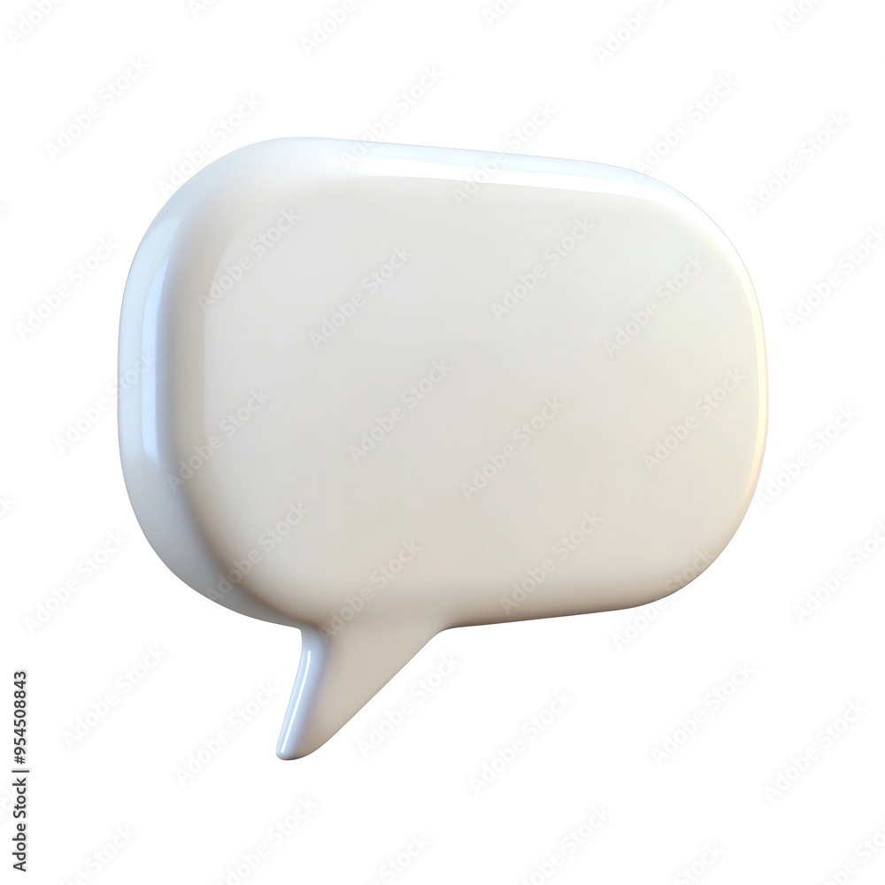 minimalistic 3d dialog cloud on white background minimalistic 3d dialog cloud on white background