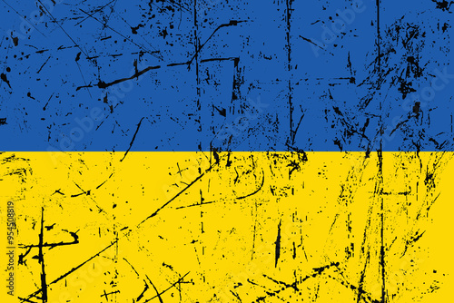 Ukraine flag, Flag of Ukraine, Flag Ukraine vector, Ukrainian flag symbol, The color of the original, Stock vector illustration
