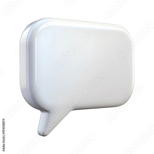 minimalistic 3d dialog cloud on white background