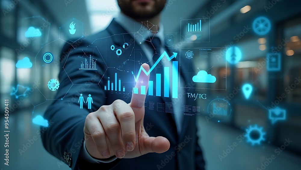 Businessman hand working with new modern computer and business graph. Businessman hand working with new modern computer and business graph.