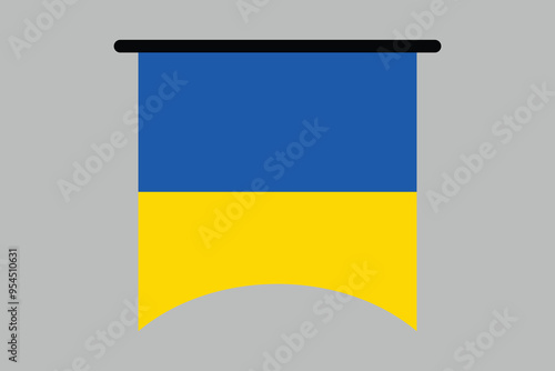 Ukraine flag, Flag of Ukraine, Flag Ukraine vector, Ukrainian flag symbol, The color of the original, Stock vector illustration
