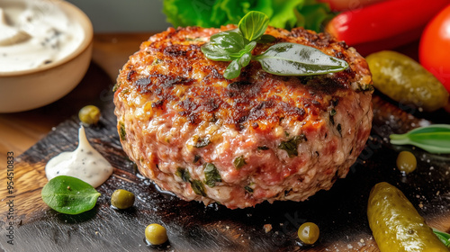 A gourmet plant-based burge...