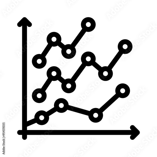 line graph line icon