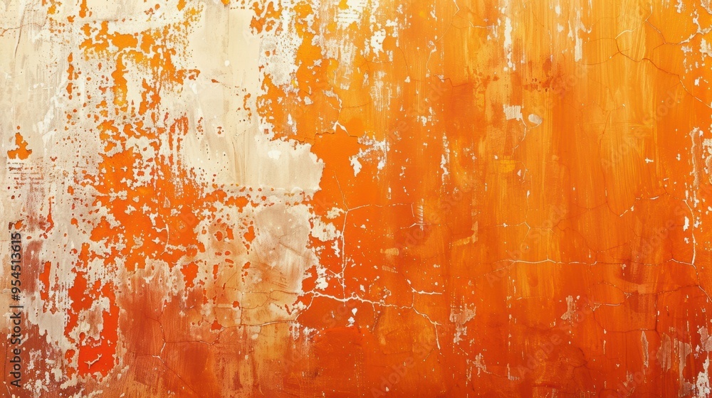 Fototapeta premium Vibrant Orange Splatter. Creative Abstract Art Texture